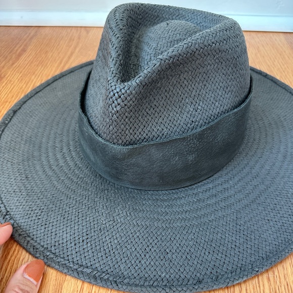 Janessa Leone Rose straw fedora - black - Picture 8 of 11